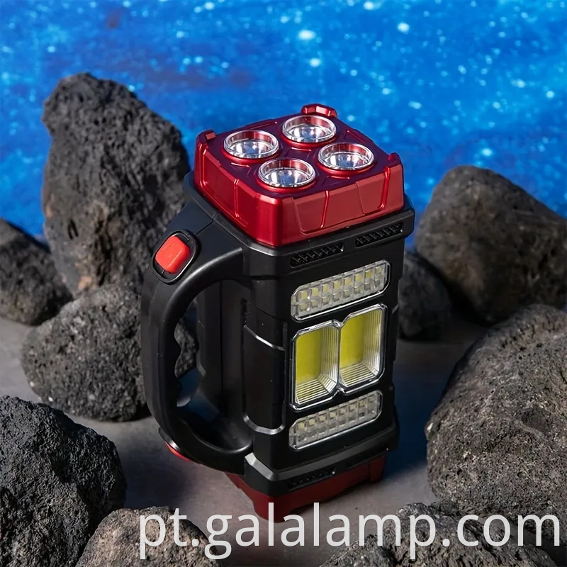 Lanterna de lanterna LED solar e USB portátil e USB